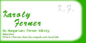 karoly ferner business card